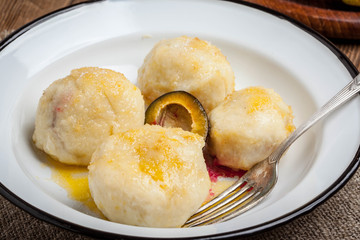 Sweet plum dumplings.