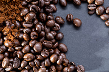 coffee seeds from the top