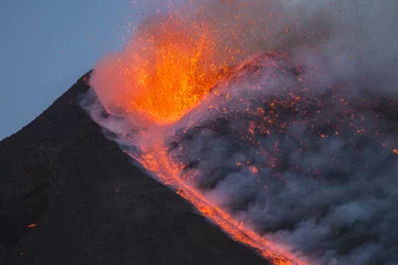Tuinposter Eruption of Etna Volcano in Sicily,Italy © Wead