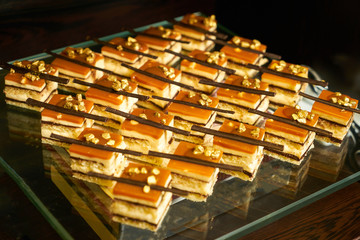 Cake souffle with boiled condensed milk