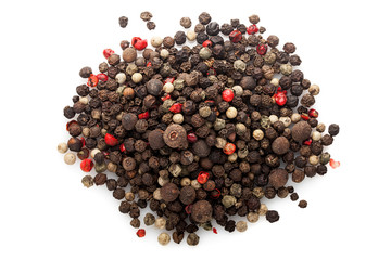 pepper mix, full depth of field, red, black, white, allspice