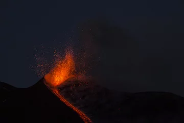 Türaufkleber Ausbruch des Vulkans Ätna in Sizilien, Italien © Wead