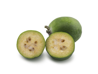 Feijoa is isolated on a white background