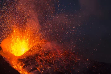 Deurstickers Eruption of Etna Volcano in Sicily,Italy © Wead