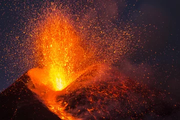 Tuinposter Eruption of Etna Volcano in Sicily,Italy © Wead