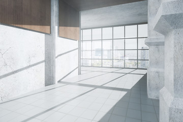 Contemporary white concrete interior