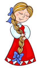 Cute girl in the Russian suit