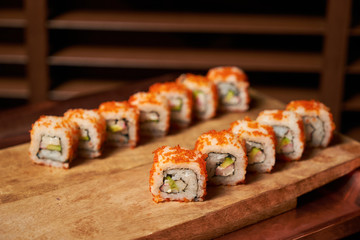 Philadelphia roll sushi with salmon