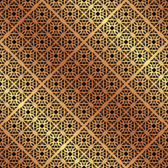 Golden ornamental seamless pattern. Template for design.