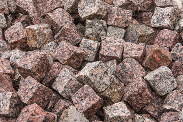 Granite stones piled in a heap