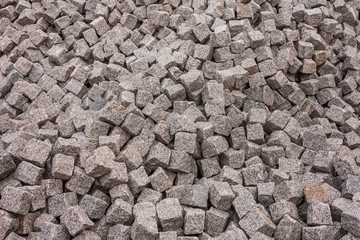 Granite stones piled in a heap