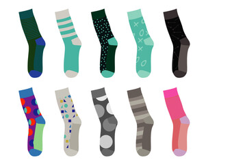 Colorful socks. vector illustration