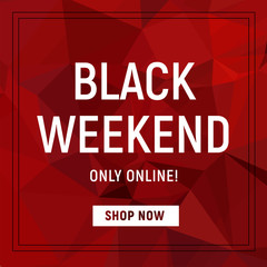Black Friday Sale, Black weekend Sale Poster, banner with red elements - Vector Illustration vol. 39
