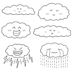 vector set of cloud cartoon