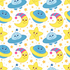 Children space pattern white