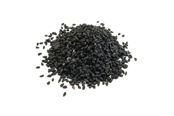 Echter Schwarzkümmel isoliert freigestellt auf weißen Hintergrund, Freisteller

