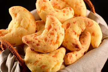 Chipa basket on black background