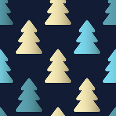 Seamless pattern with christmas trees. Vector template suitable for textiles, wallpapers, wrappers, covers or gift wrapping.