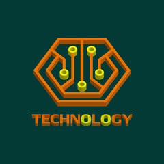 Circuit board, technology icon, vector illustration