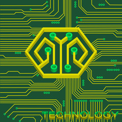 cpu abstract technology. Vector illustration.