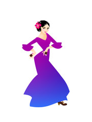 Illustration of a woman dancing flamenco