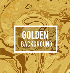 Golden vector background in marble ink style