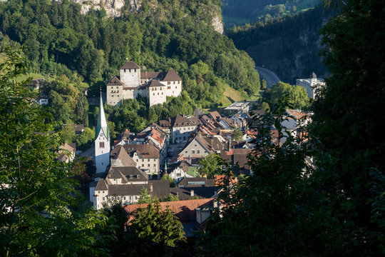 Blick auf Feldkirch mit Schattenburg