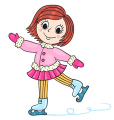 The happy girl in winter clothes