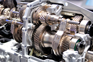 inside a gearbox.