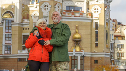 Portrait of a loving elderly couple