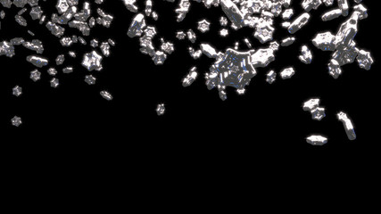 Raining Big and Chubby Silver Six Branchs Stars