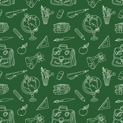 Scribble on a blackboard seamless pattern.