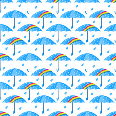 Fototapeta na wymiar Seamless pattern with umbrellas