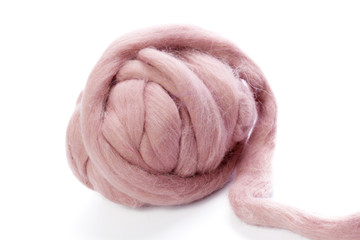 Huge yarn threads isolated on white background