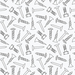 Nails and screws seamless pattern