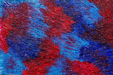Abstract red and blue oil paint texture