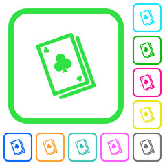 Card game vivid colored flat icons icons