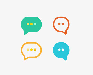 Chat app speech vector logotype. Type bubble comment logo symbol.