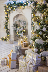 Christmas decorations, Christmas tree, gifts, new year
