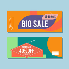 Big Sale modern banner in the Memphis style