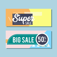 Big Sale modern banner in the Memphis style