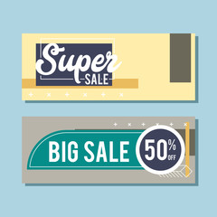 Big Sale modern banner in the Memphis style