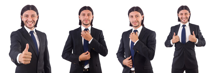 Young businessman isolated on the white background