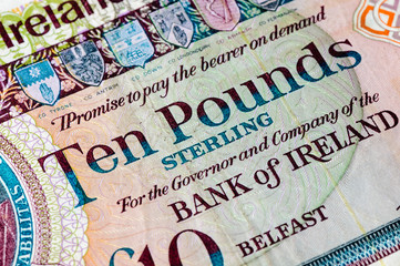 Bank of Ireland ten pound note, as used in Northern Ireland
