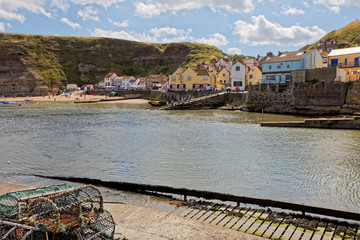 STAITHES, NORTH YORKSHIRE/UK - AUGUST 21 : View of Staithes Harbour North Yorkshire on August 21,...