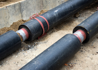 Preparation of new heating pipes for trenching