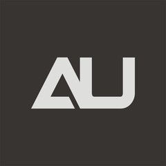 AU logo initial letter design template vector