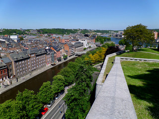 Cityscape of Namur view from the Historic Citadel of Namur, Wallonia regeion, Belgium 