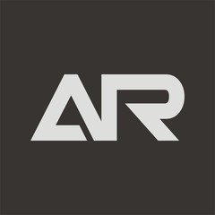 AR logo initial letter design template vector