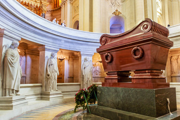 The tomb of Napoleon Bonaparte.The St. Louis Cathedral Invalides. Paris, France